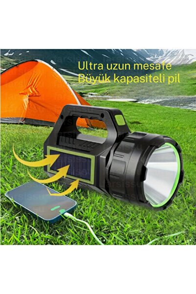 farissu T95 El Feneri – 30W Güneş Panelli Powerbanklı Şarjlı LED Fener deprem ve acil durum feneri