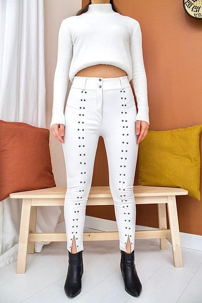 Elbee Fashion Woman Jambiere din piele brodate cu piatră