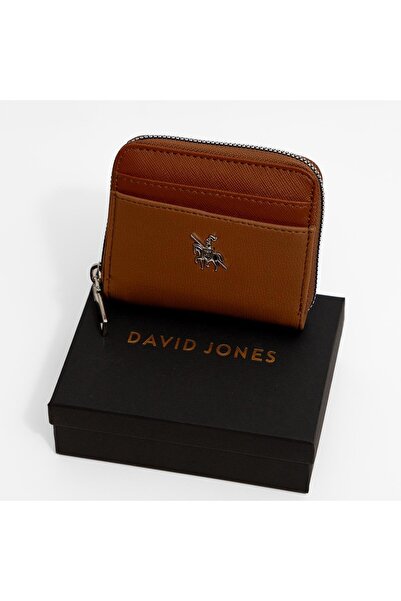 David Jones Women's Small Wallet & Card Holder, Soft Leather Portfolio Zippered Wallet with Coin Compartment
