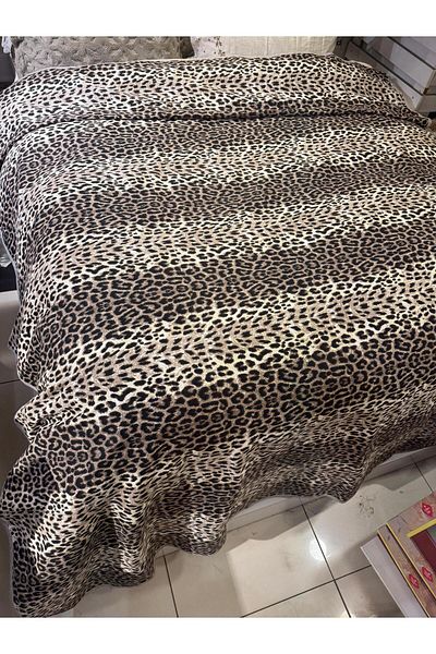 ŞENER HOME Leopard Printed 200X240 Cm. Double (Battal) Single Pique