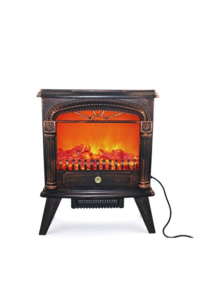 hediyeconcepti Dekoratif Elektrikli Şömine Isıtıcı Alev Efektli Retro Tasarım