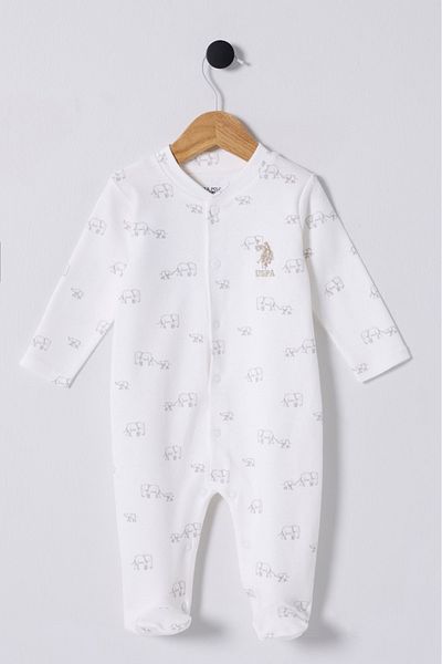 U.S. Polo Assn. Baby Boy Elephant Print Jumpsuit