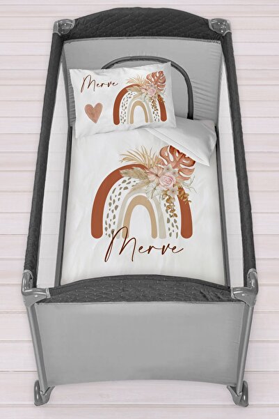 Homamia Isme Özel 75x120 Park Yatak Beşik Nevresim Takımı