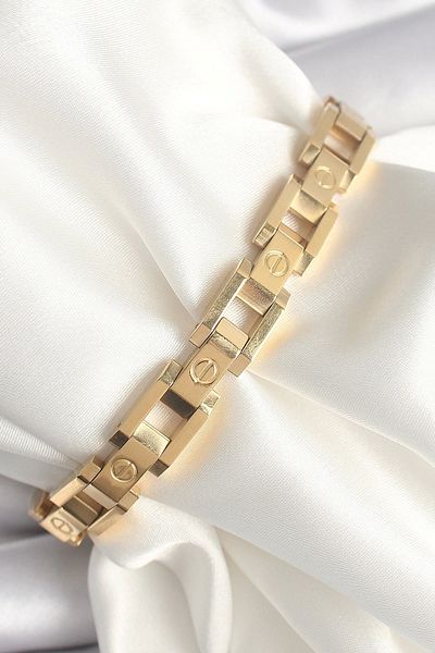 Clariss 316L Steel Gold Color Unisex Bracelet