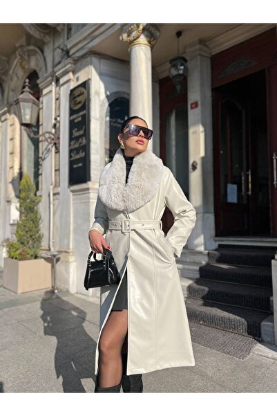 ZARİFTREND Vera Yaka Detaylı Deri Kaban