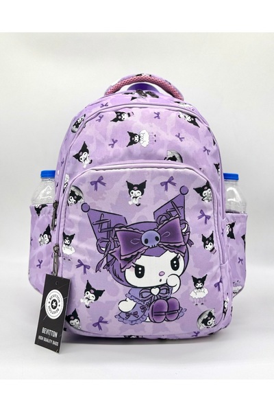 ÇantaExpress Lila Karakter Desenli Ilk Okul Çantası 3'lü Takım Kız Çocuk Ilkokul Çantası
