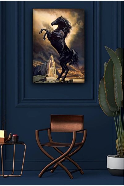 AR AJANS KANVAS TABLO Konj koji je ustao iz zemlje Plemenit izgled SLIKA