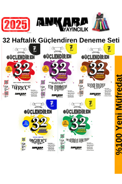 Ankara Yayıncılık Güncel 2025 7.Sınıf Güçlendiren(T-F-S-İ-D)5 Kitap 32 Hafta ...