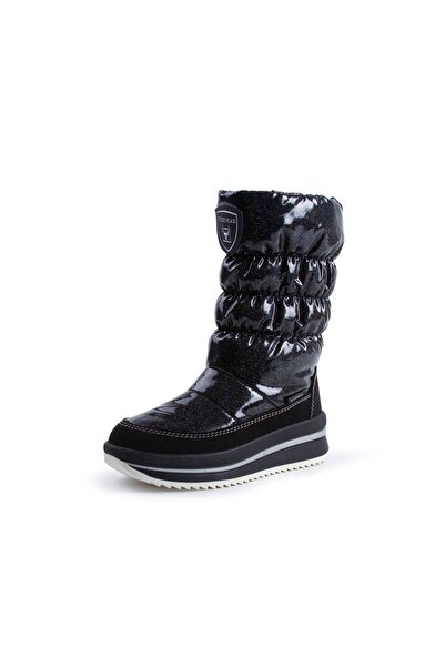 BUCKHEAD 1103 Charm Shiny Waterproof Çocuk Kar Botu Siyah