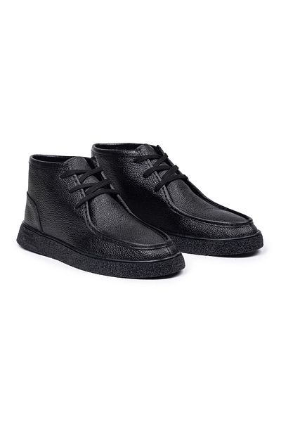 SELİN SOYLU Genuine Leather Lace-Up Men's Casual Boots