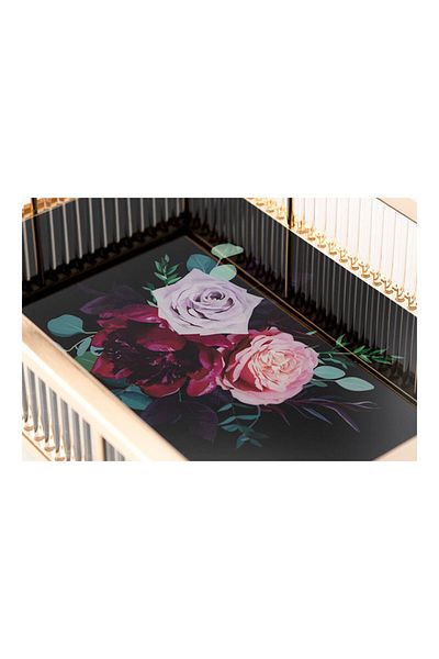 Dania Printed Serving Tray Black/Gold 34 x 22 x 7cm
