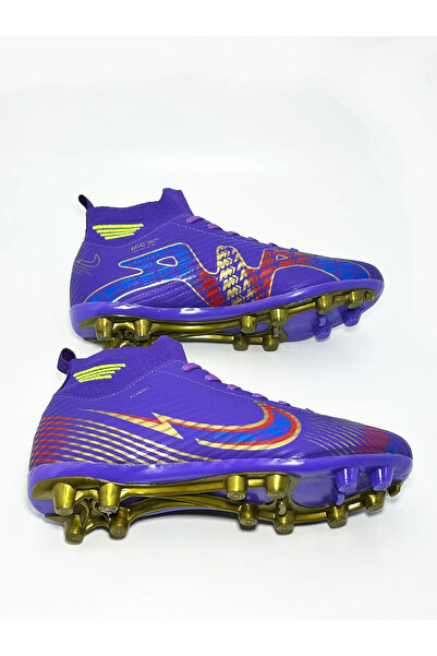 ZSHOES Bilekli Çoraplı Çim Saha Halı Saha Krampon Siyah Turuncu