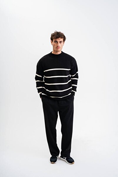 MAGICALFASHION سترة تريكو مخططة للرجال