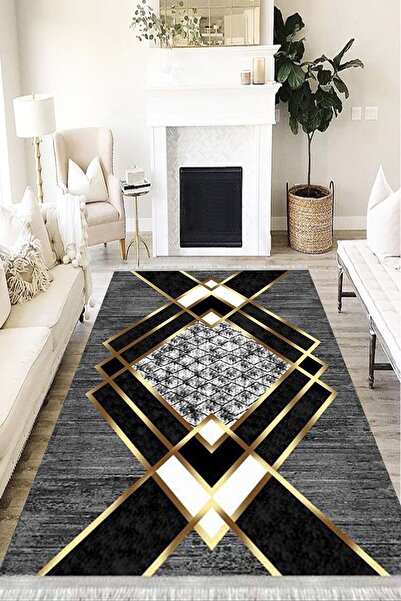 MOTTO HALI Modern Eko Punto Kaymaz Tabanlı Yıkanabilir Antibakteriyel Dijital...