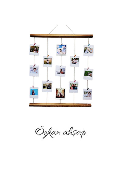 özkan ahşap Dekoratif Retro Fotoğraflık Resim Çerçevesi Ipli Fotoğraf Askısı