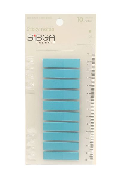 sibga tasarım Blue Transparent Colored Postit - 200 Sheets Bookmark Sticker Note Paper