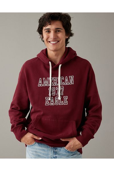 Burgundy american eagle hoodie best sale