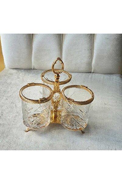 AlyaHomeAksesuar Gold Colored Triple Spoon Holder Set