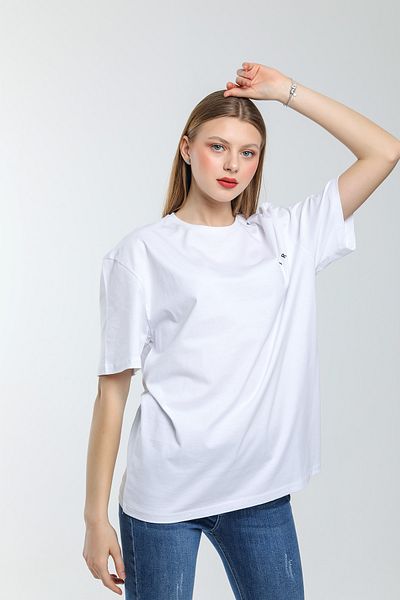 Superlife Γυναικείο T-shirt με λαιμόκοψη με κανονική εφαρμογή με στάμπα αέρα Spr21yk23