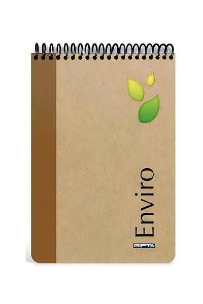 Gıpta Enviro Memo Pad Top Spiral Kraft Hard Cover Ruled Notebook 100 Sheets 17X24