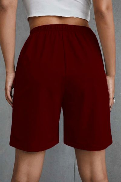 Superlife Süperlife Women's Comfortable Fit Elastic Waist Pocket Printed Shorts Spr24Srk208
