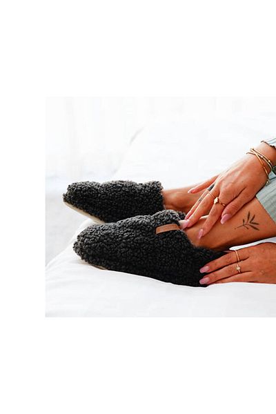 Peluche Γκρι Anthracite Teddy Slipper για γυναίκες - Casual Home Παπούτσια TED-KAT