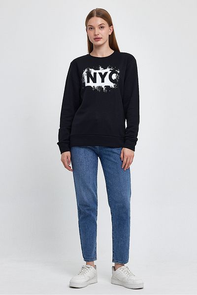 Superlife Süperlife Women's Crew Neck, Comfortable Fit 3 Thread Thick Sweatshirt