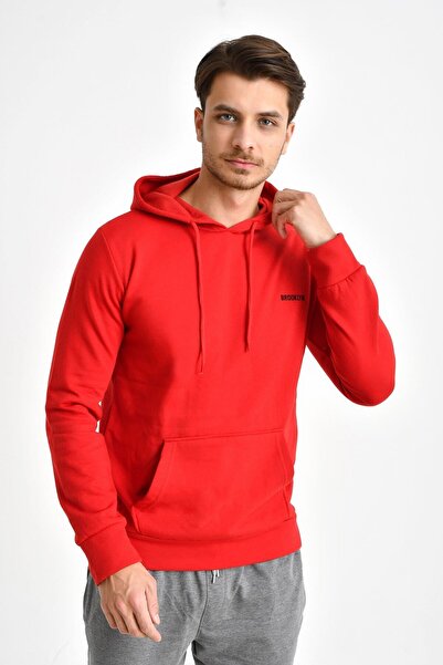 Superlife Süperlife Kapşonlu Uzun Kollu Baskılı Dar Kalıp İnce Erkek Sweatshirt SPR 2019K61