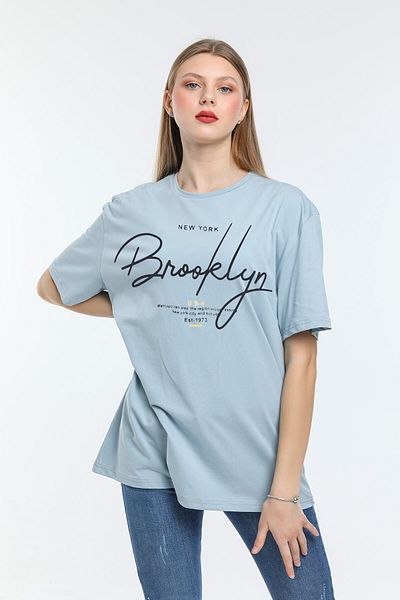 Superlife Tricou Superlife pentru femei, cu decolteu rotund, supradimensionat, Spr24tsk110