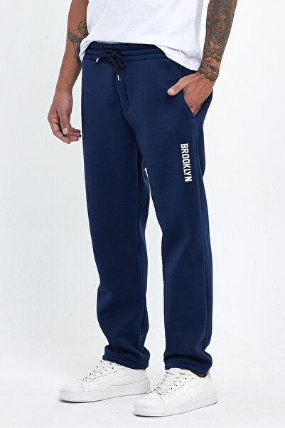 Superlife Men's 3 Thread Thick Brooklyn Printed Sweatpants with Fleece Inside Spr24ea70