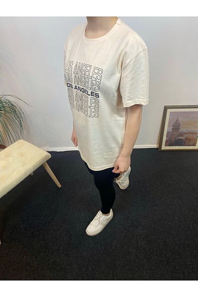 Superlife Süperlife Γυναικείο T-Shirt με λαιμόκοψη με στάμπα με στάμπα Spr24tsk305