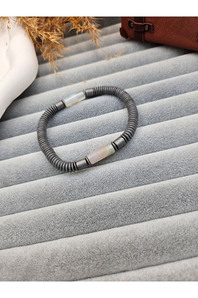 AURA Natural Stone Bracelet with Hematite and Turtle Eye
