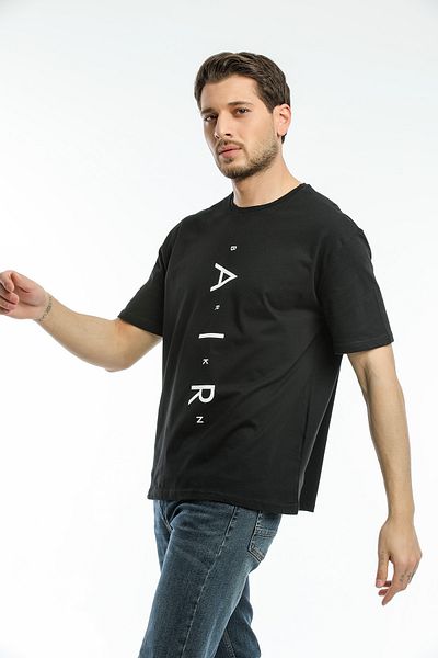 Superlife Ανδρικό μπλουζάκι με λαιμόκοψη υπερμεγέθη Fit Heavy printed Spr21y28