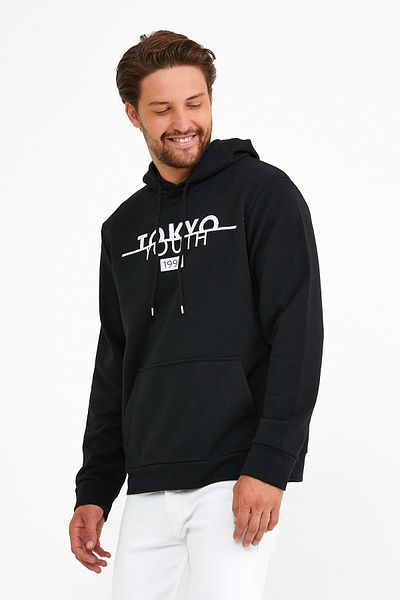 Superlife Мъжки тънък суичър с качулка Superlife с щампи Tokyo