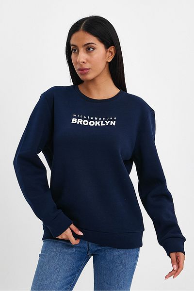 Superlife Φούτερ με στάμπα Brooklyn Superlife Γυναικεία λαιμόκοψη με 3 νήματα 29