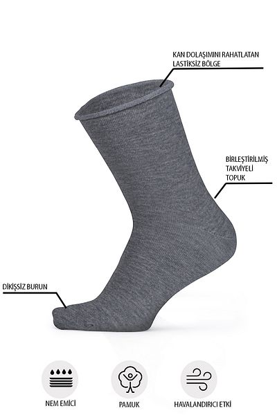 KaeLaurean Men's 4-Piece Cotton Elasticated Smoked Seamless Stretchy No Marks Long Non-Tightening Socks