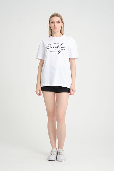 Superlife Tricou Superlife pentru femei, cu decolteu rotund, supradimensionat, Spr24tsk110