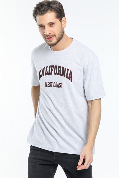 Superlife Ανδρικό T-shirt με λαιμόκοψη με λεπτή εφαρμογή California με στάμπα Spr21y22