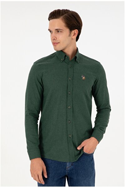 U.S. Polo Assn. U.s polo düğmeli yaka slim fit pamuk erkek gömlek (özse giyim)