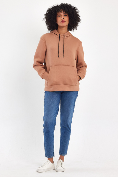 Superlife Hanorac pentru femei, cu glugă, cu 3 fire, din fleece, spr24swk55