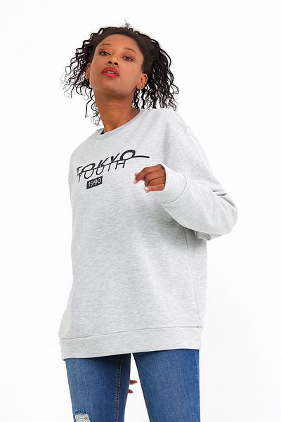 Superlife Superlife Γυναικεία φούτερ με λαιμόκοψη Oversize Fit Slim Spr22swk134