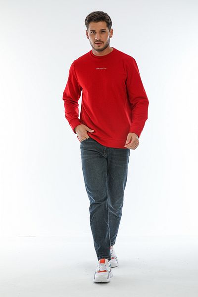 Superlife Мъжки тънък суичър с кръгло деколте Superlife Regular Fit Brooklyn Printed Thin