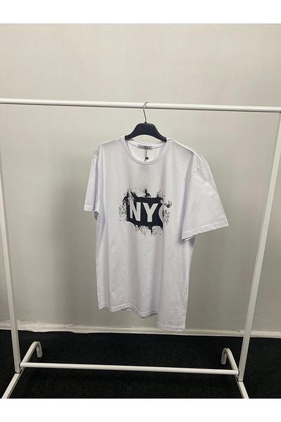 Superlife Tricou cu imprimeu Nyc pentru femei Superlife, cu decolteu rotund, supradimensionat, Spr24tsk114