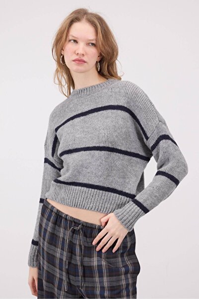 Addax Велосипедний комір Смугастий трикотажний светр K3424-A6