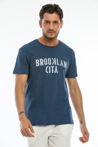 Superlife Ανδρικό T-shirt με λαιμόκοψη Brooklyn City με στάμπα Spr 253