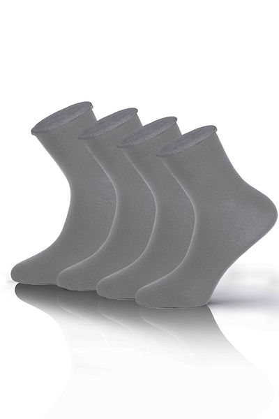 KaeLaurean Men's 4-Piece Cotton Elasticated Smoked Seamless Stretchy Non-Marking Short Non-Tightening Socks