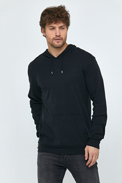 Süperlife Erkek Kapüşonlu Slim Fit Basic Sweatshirt SPR22SW925