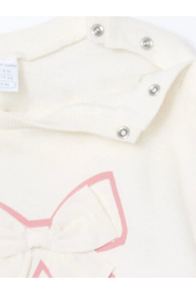 LC Waikiki Lcw Baby Ecru Baby Girl Sweatshirt and Leggings - Crew Neck, Long Sleeve, Printed 2-Piece Set