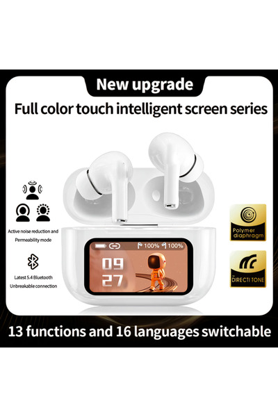 beemen L58 Ekranlı ANC Kablosuz Bluetooth Kulaklık Led Ekran Aktif Gürültü Önleme