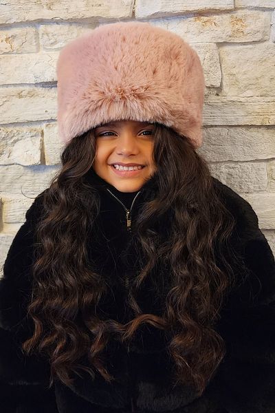 Mağazam Online Young Girl's Winter Plush Hat Faux Fur Russian Style Kalpak